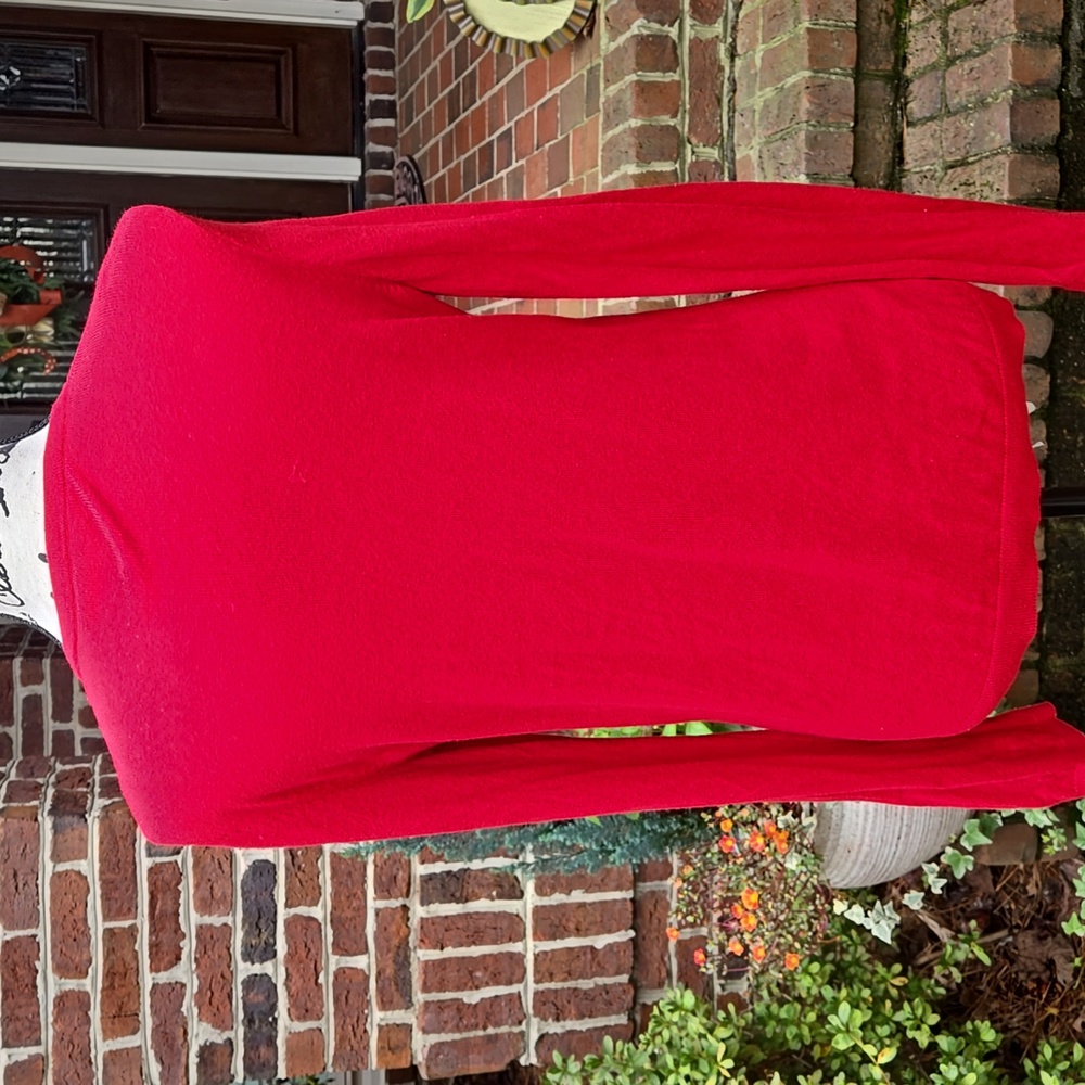 Talbots Vibrant Red Cardigan Sweater With Cashmere - Picture 7 of 11